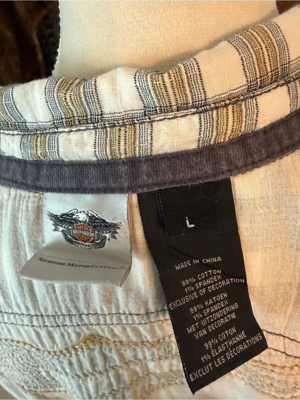 🏍️ Harley-Davidson Plaid Snap Button Women's Shirt Large Winged Back Logo Sz L - Picture 12 of 15